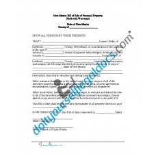 Bill of Sale of Personal Property - New Mexico (Warranty)